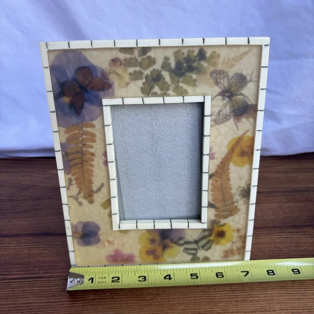 Pressed Flower Butterfly Photo Frame Resin‎ Botanical Fern Floral Picture Frame